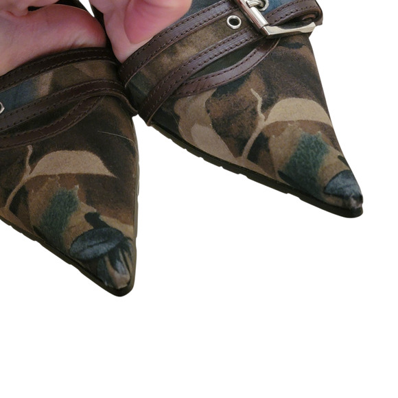 Christian Dior Vintage Galliano Camo Floral Pointed Toe Kitten Heels 36 6 - Picture 8 of 12